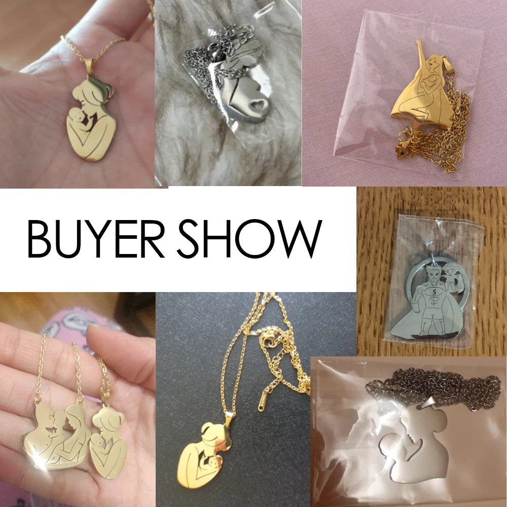 Mother's Day, Baby Child, Stainless Steel Pendant Gift, From FISHHOOK