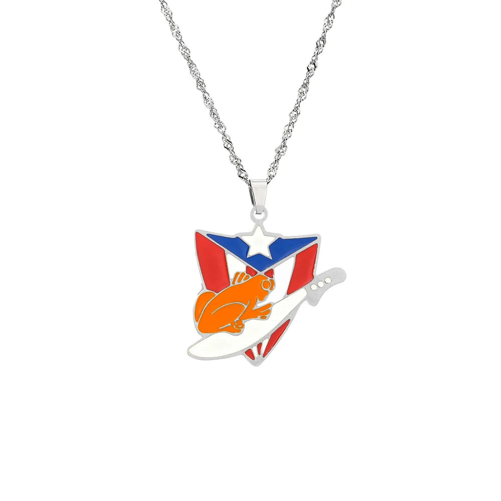 Wear Puerto to celebrate The Big Game 2026 and Bad Bunny in style — show your Puerto Rican pride with this beautiful flag necklace. Lightweight, durable, and polished for that beautiful shine, it’s the perfect game day souvenir, by SONYA