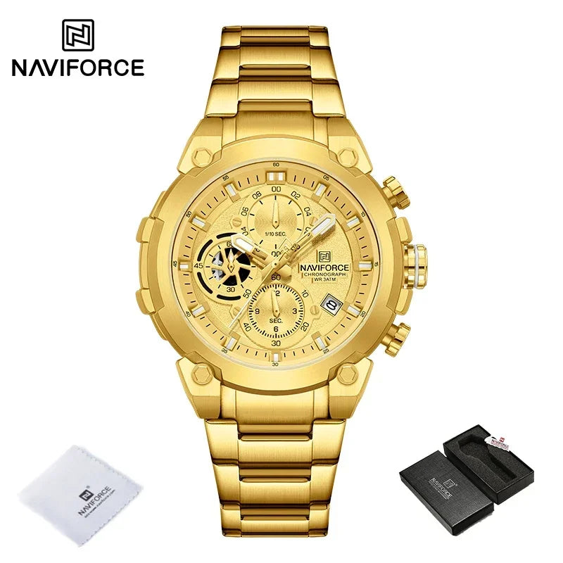 Fashion, Sports, Chronograph, Waterproof, Calendar Display, Military Quartz Male Watch, By NAVIFORCE