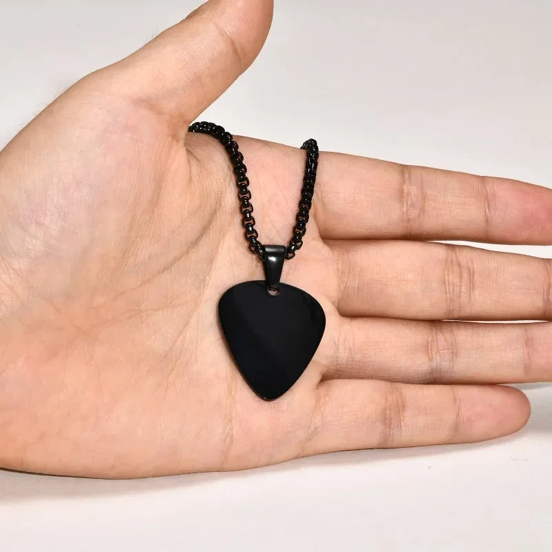 New, Unique, Stainless Steel Guitar Pick Necklace For Men/Boys…