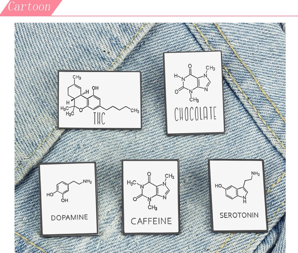 Molecular Chemical Formula Enamel Pin, By Reliatonny, Great Gift For Chemistry Students