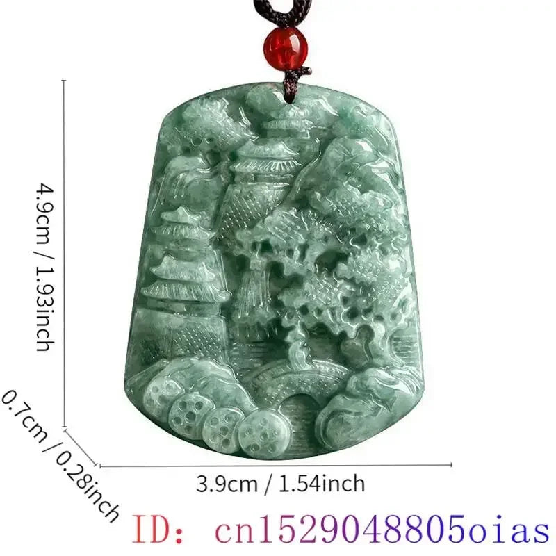 Green Burmese, Jade Amulet Necklace… Fine Jewelry Carved Gemstone, By MC