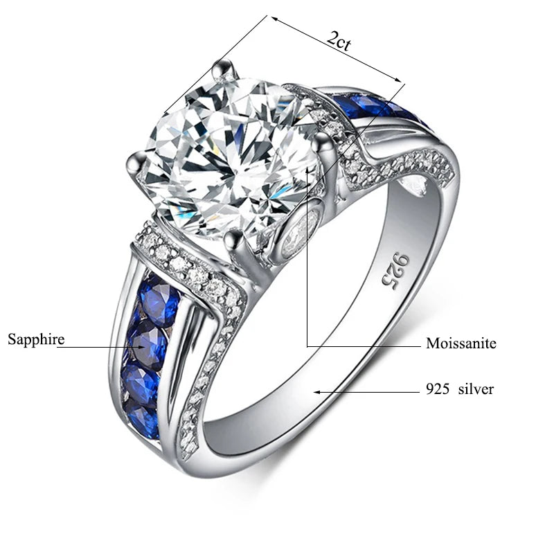 Genuine, S925 Sterling Silver Moissanite Ring, 2ct Rose Gold Plated. A Perfect Gift For Precious People. Certificate Of Authenticity Included.