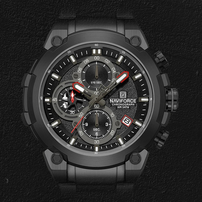 Fashion, Sports, Chronograph, Waterproof, Calendar Display, Military Quartz Male Watch, By NAVIFORCE