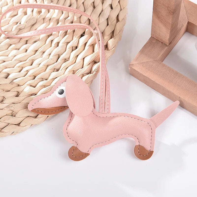Dachshund Dog Leather Keychain