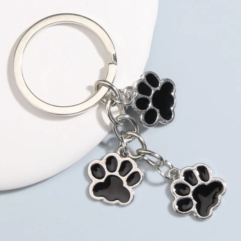 Cute, Enamel Dog Paw Footprints Keychain, Great Gift For Dog Lovers