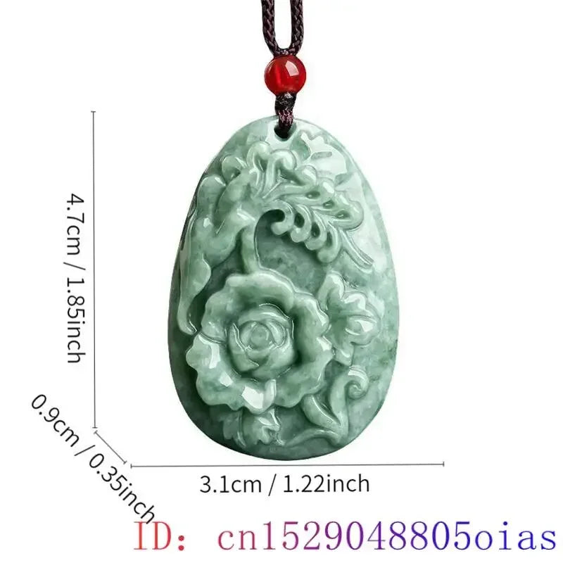 Green Burmese, Jade Amulet Necklace… Fine Jewelry Carved Gemstone, By MC