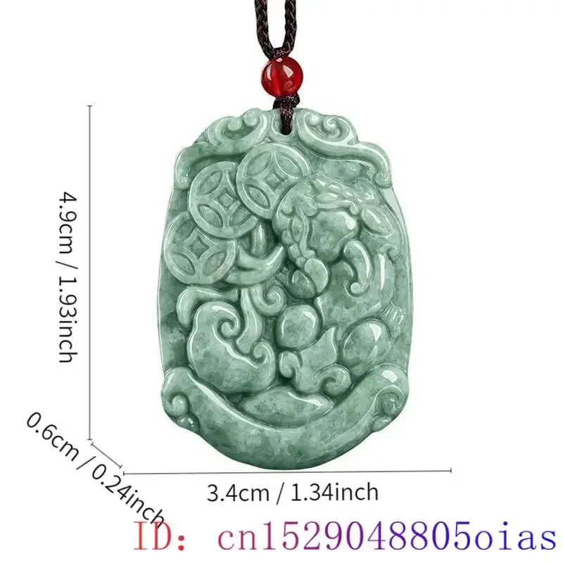 Green Burmese, Jade Amulet Necklace… Fine Jewelry Carved Gemstone, By MC