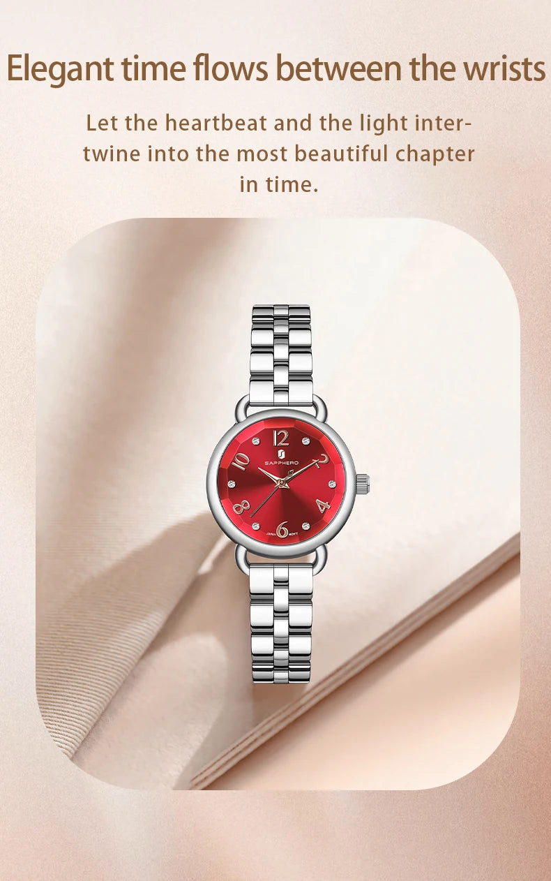 SAPPHERO’S, Women's Fashion, Versatile, Stainless Steel, Fashion versatile, Light luxury, Ultra-Thin Watch