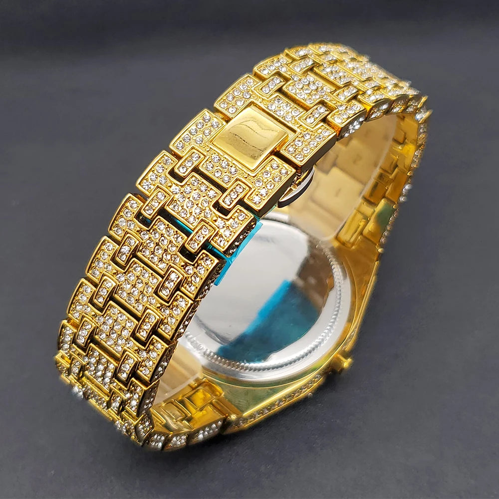 Octagonal Case Luxury Cubic Zirconia Men's Watch, By UNIGUET