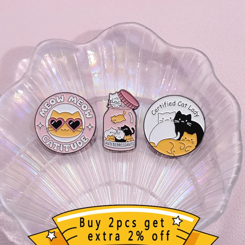 Certified Cat Lady Enamel Pins, Gifts For Cat Lovers