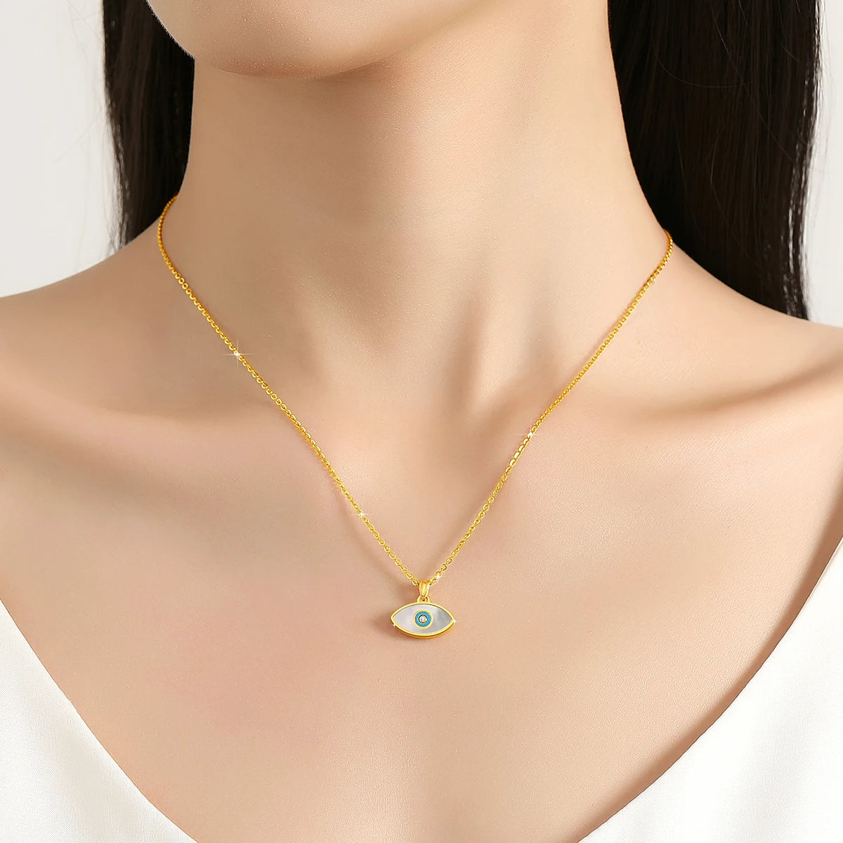 Niche Design, 18K Genuine Gold, Natural White Shell Necklace for Women... Anniversary Valentine's Day Gift Trendy Jewelry
