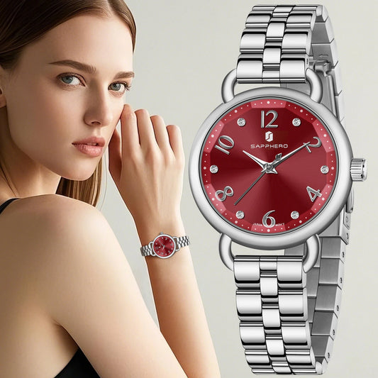 SAPPHERO’S, Women's Fashion, Versatile, Stainless Steel, Fashion versatile, Light luxury, Ultra-Thin Watch
