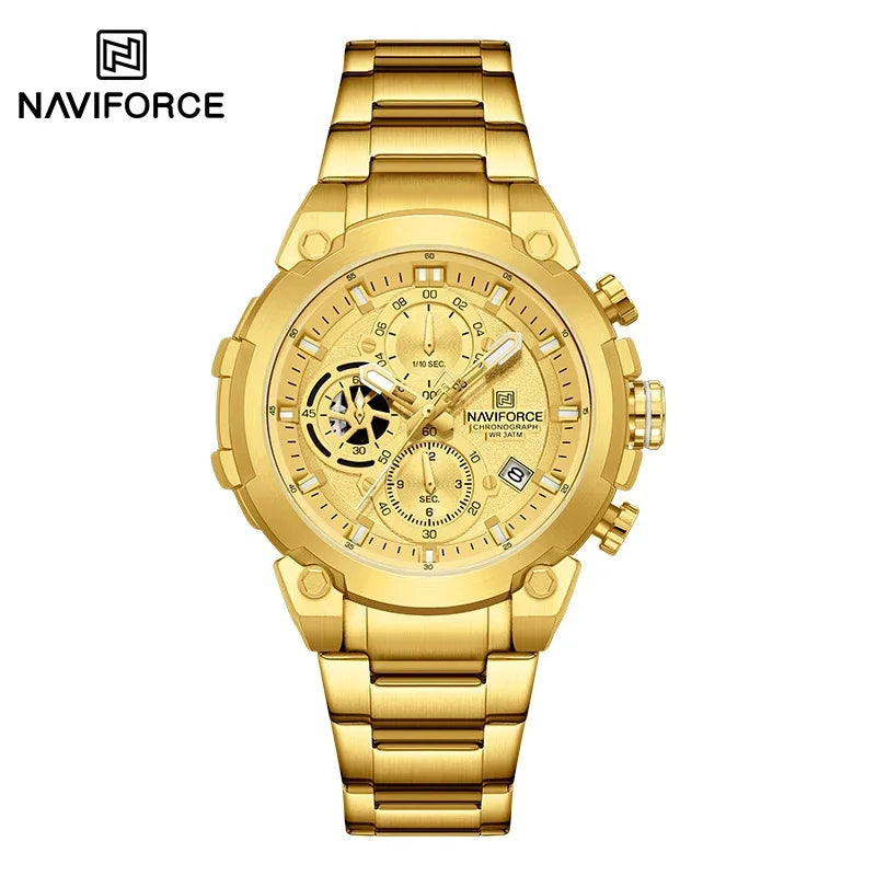 Fashion, Sports, Chronograph, Waterproof, Calendar Display, Military Quartz Male Watch, By NAVIFORCE