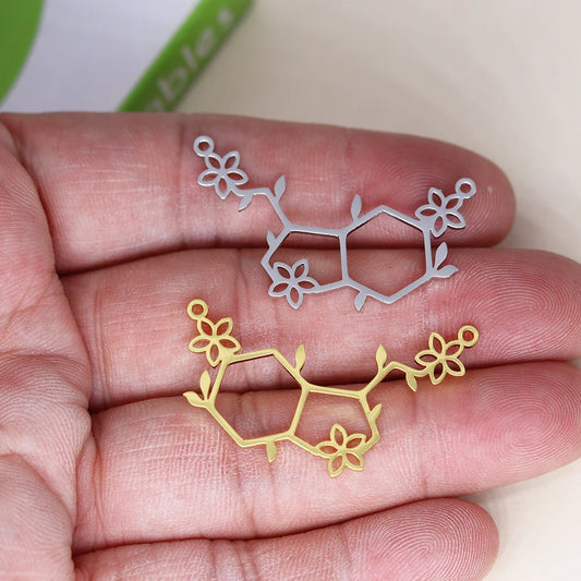5pc Stainless Steel Molecule Charms for Bracelet