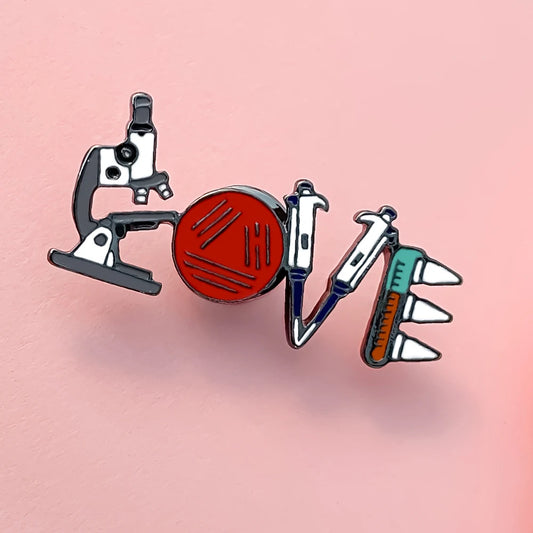 Lab Lover Enamel Microscope Brooch, by DCARZZ, a Perfect gift for Biologists and other Scientists