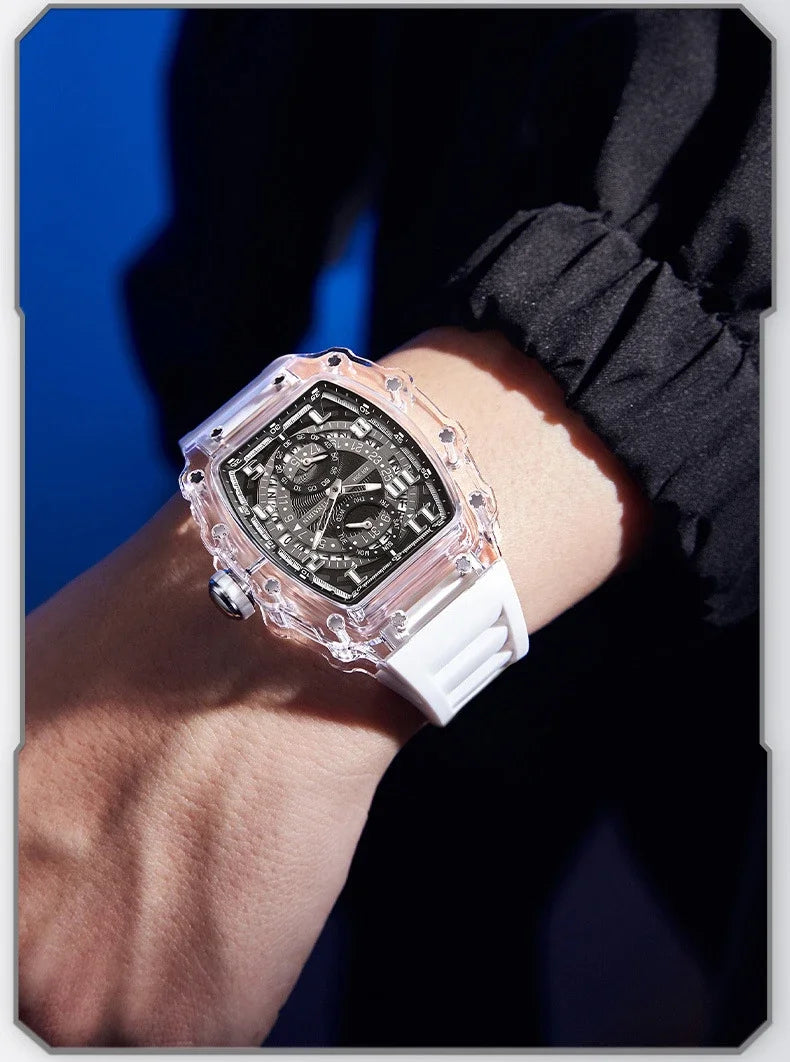 Unique, Blue, Fashion, Men's Waterproof, Outdoor, Sports, Military Watch For Men,