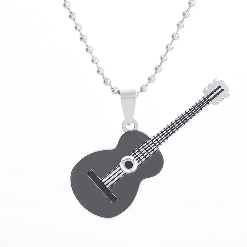 Stainless Steel, Electric Guitar Pick Necklace for Men and Women…Jewelry For Music Lovers