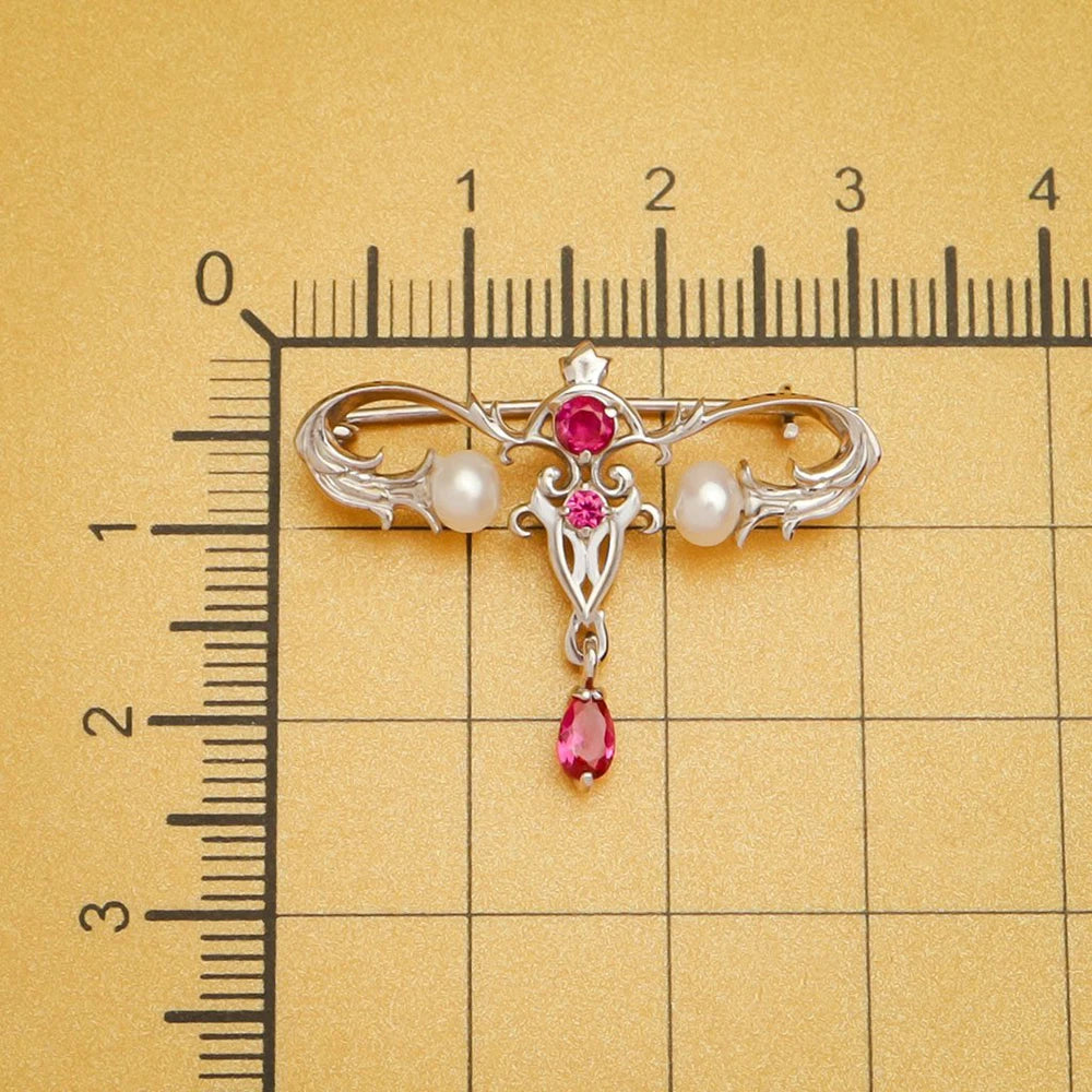 HANRESHE, Woman's Luxury Medical Womb, Inlaid Crystal Pearl Lapel Pin Gift For Gynecologic Professional
