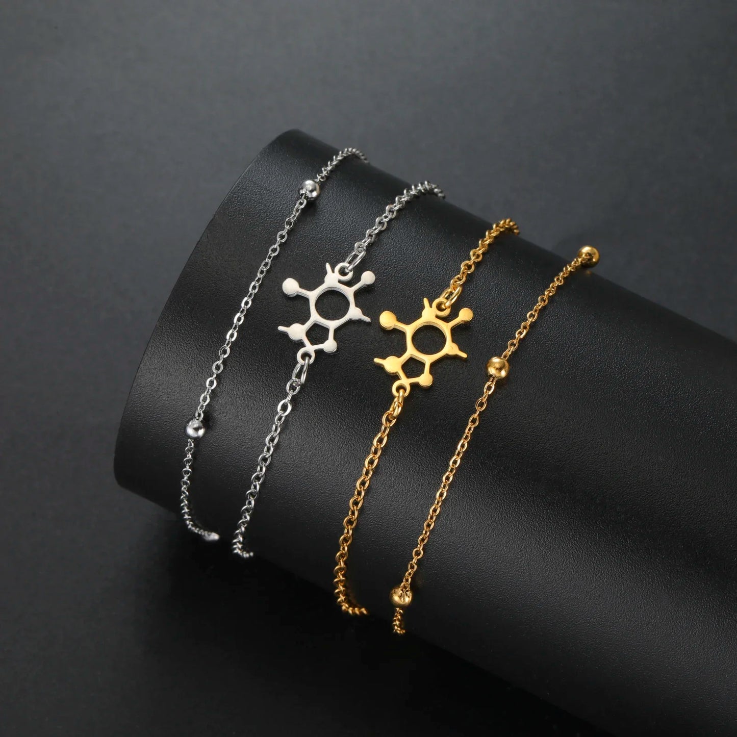 Chemical Molecule Charm Bracelet , by Skyrim