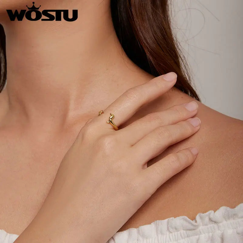 Genuine, 9.25 Sterling Silver, Cute Dachshund Dog Adjustable Ring, by WOSTU