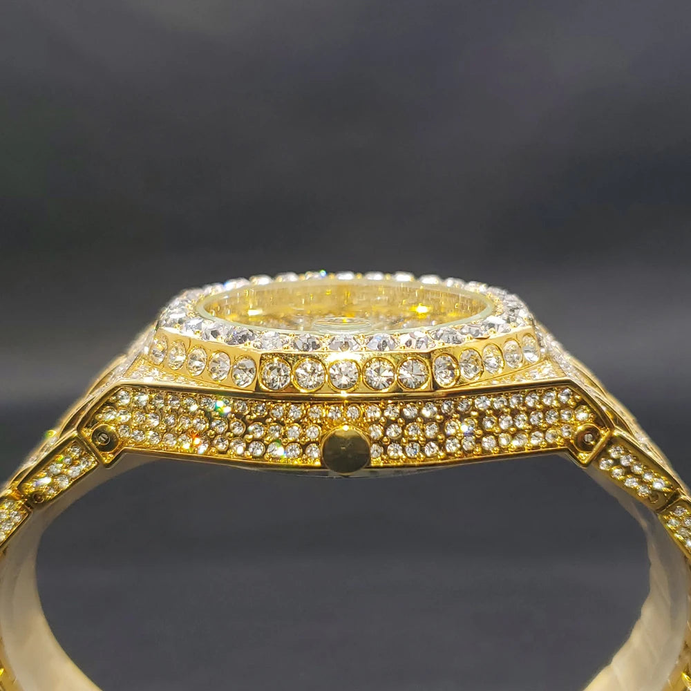 Octagonal Case Luxury Cubic Zirconia Men's Watch, By UNIGUET