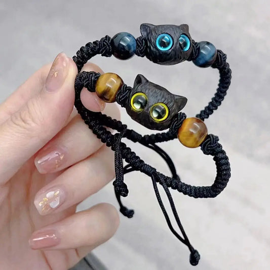 Cat Couples Braided  Bracelet