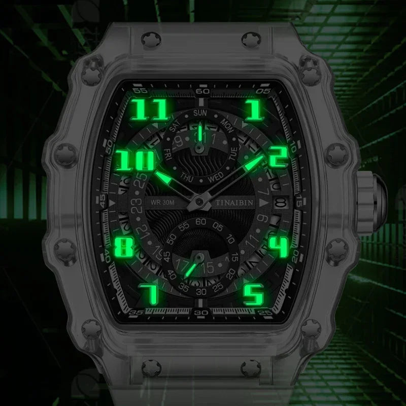 Unique, Blue, Fashion, Men's Waterproof, Outdoor, Sports, Military Watch For Men,