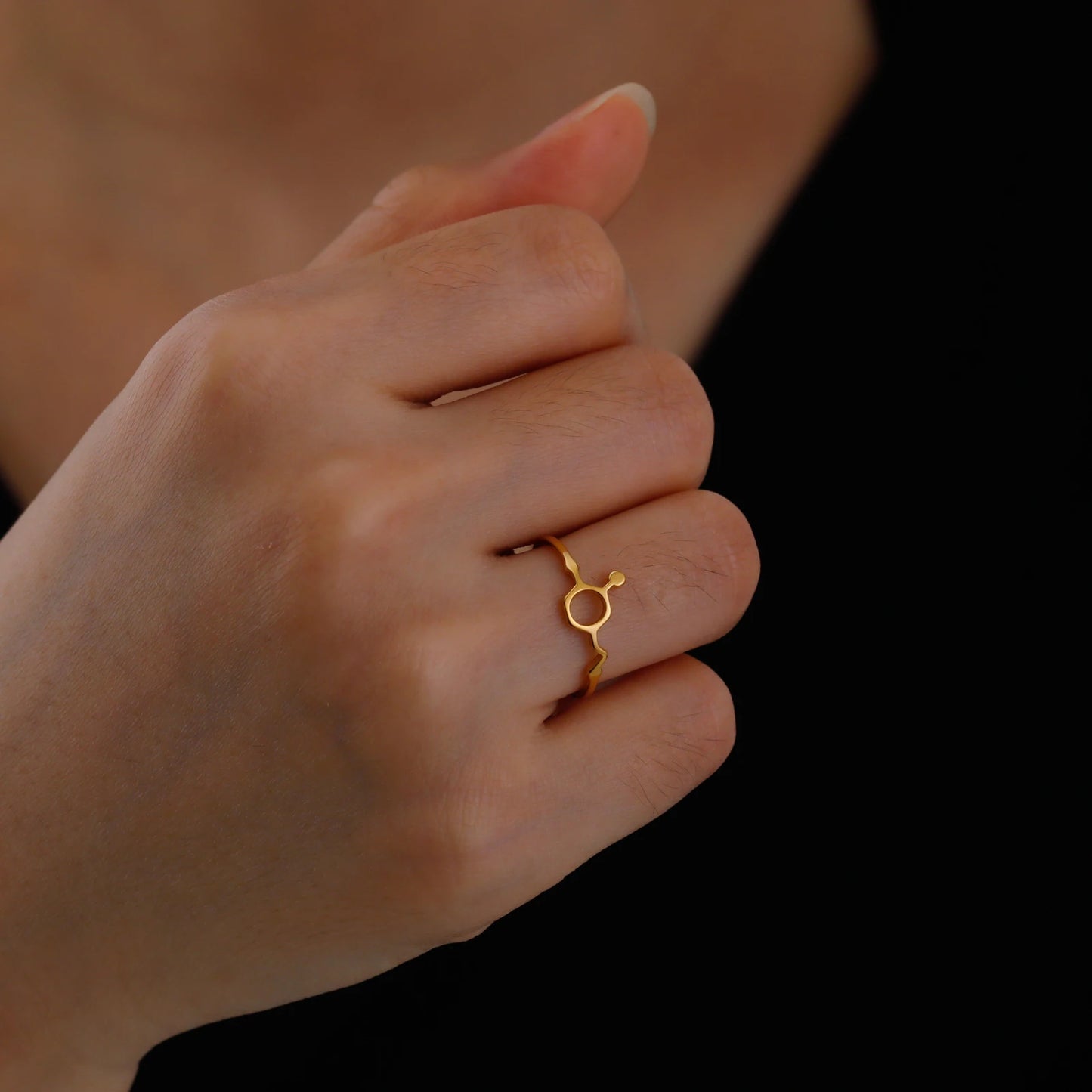 Attractive, Stainless Steel Chemical Molecule Ring, by Skyrim