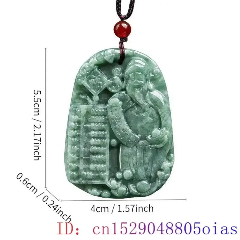 Green Burmese, Jade Amulet Necklace… Fine Jewelry Carved Gemstone, By MC