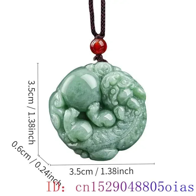 Green Burmese, Jade Amulet Necklace… Fine Jewelry Carved Gemstone, By MC