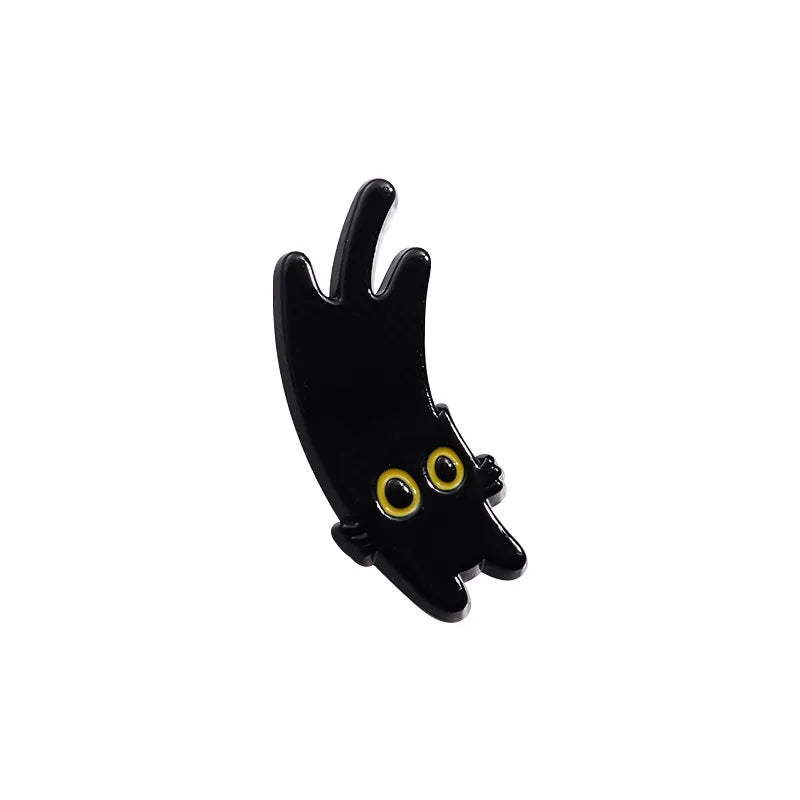 Cute Tiny Black Cat Enamel Pin Brooch