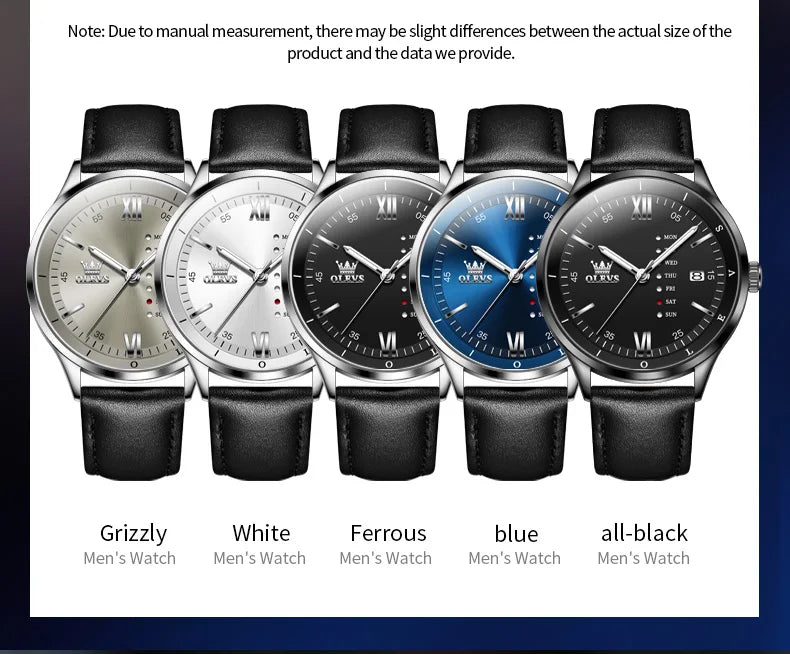 New, Waterproof Luminous, Automatic Date, Quartz Wristwatch For Men, By OLEVS