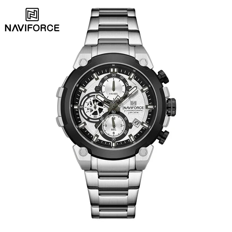 Fashion, Sports, Chronograph, Waterproof, Calendar Display, Military Quartz Male Watch, By NAVIFORCE
