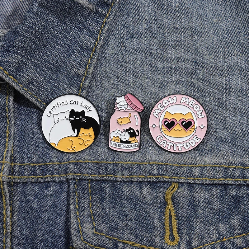 Certified Cat Lady Enamel Pins, Gifts For Cat Lovers