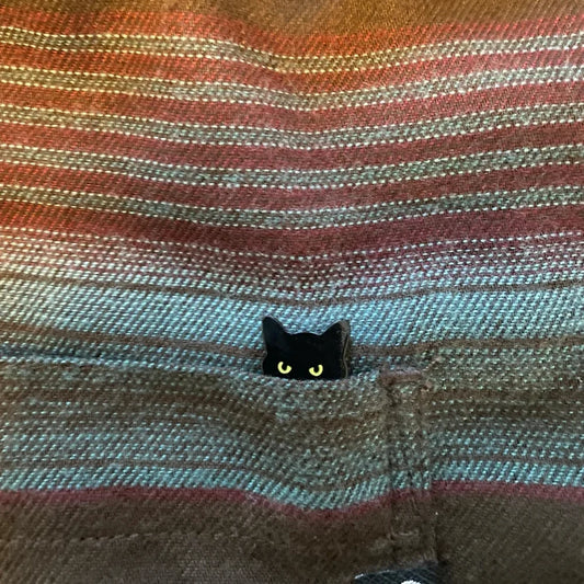 Cute Tiny Black Cat Enamel Pin Brooch