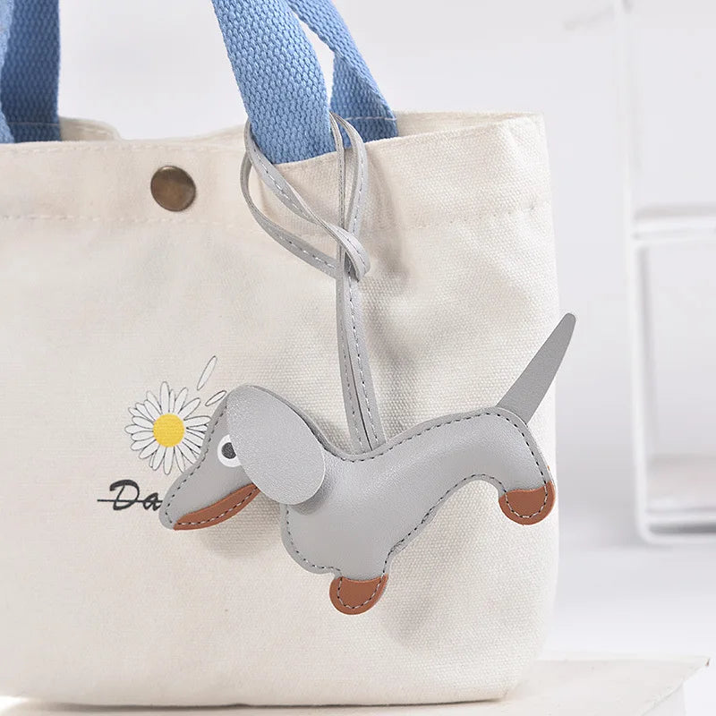 Dachshund Dog Leather Keychain