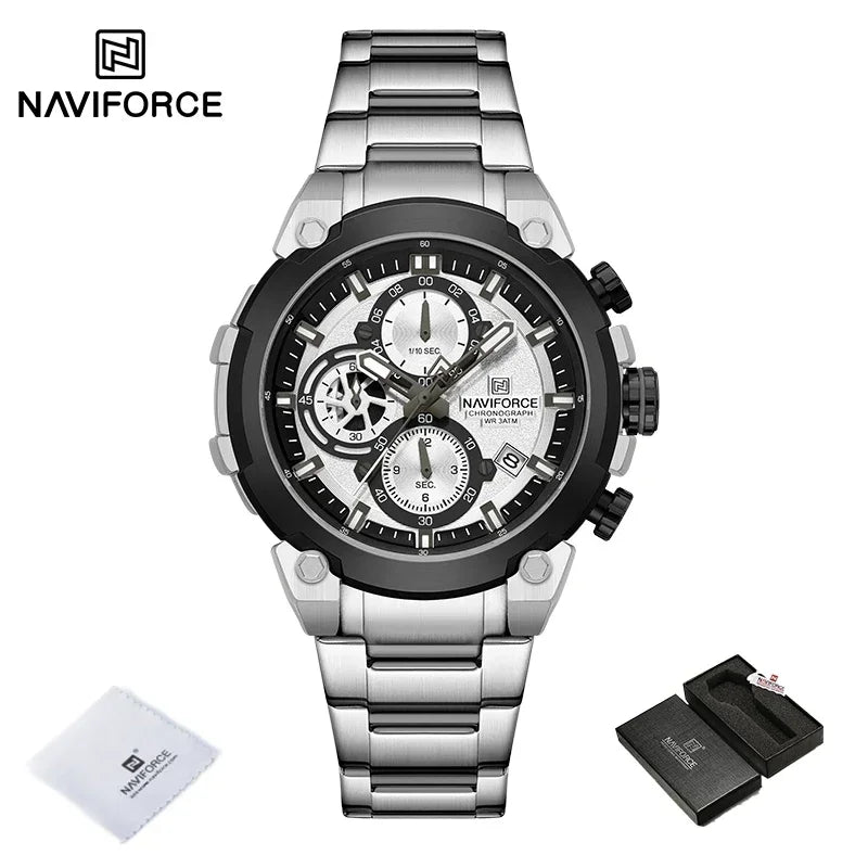 Fashion, Sports, Chronograph, Waterproof, Calendar Display, Military Quartz Male Watch, By NAVIFORCE