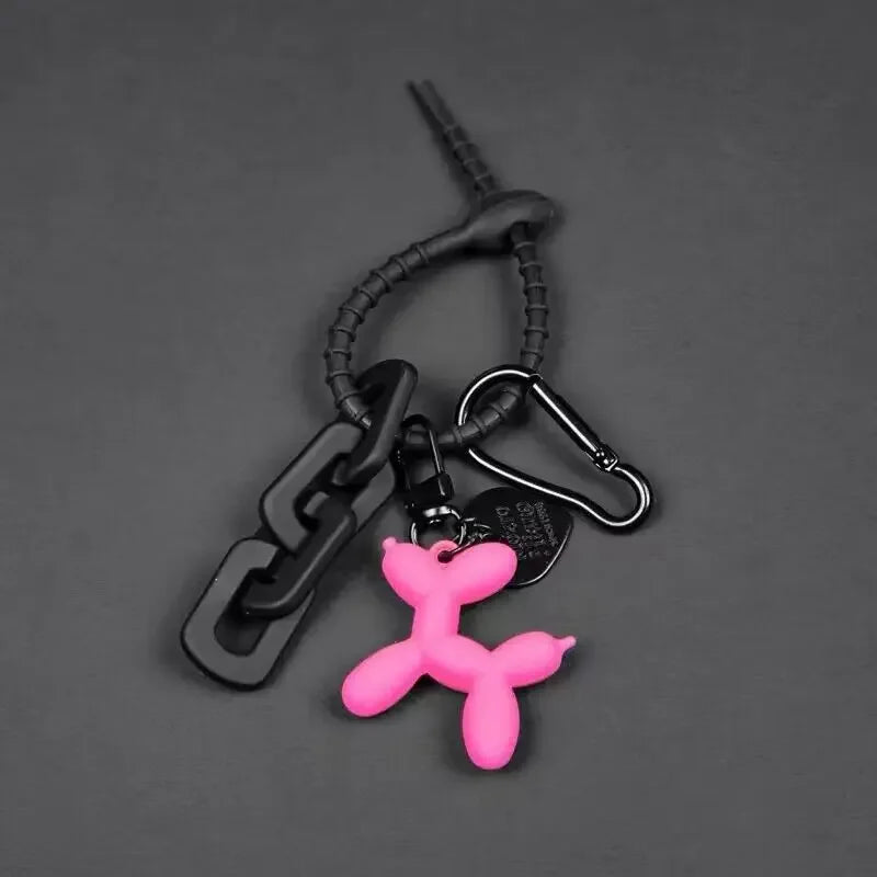 Cute, Cartoon Black Balloon Dog Keychain for Girls