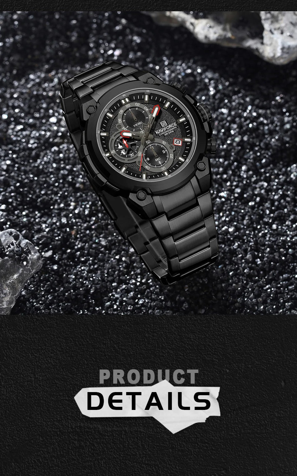 Fashion, Sports, Chronograph, Waterproof, Calendar Display, Military Quartz Male Watch, By NAVIFORCE