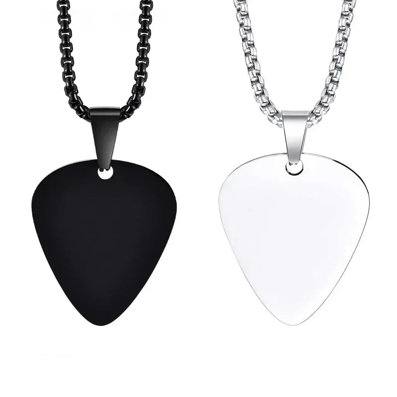 New, Unique, Stainless Steel Guitar Pick Necklace For Men/Boys…