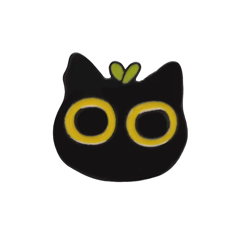 Cute Tiny Black Cat Enamel Pin Brooch