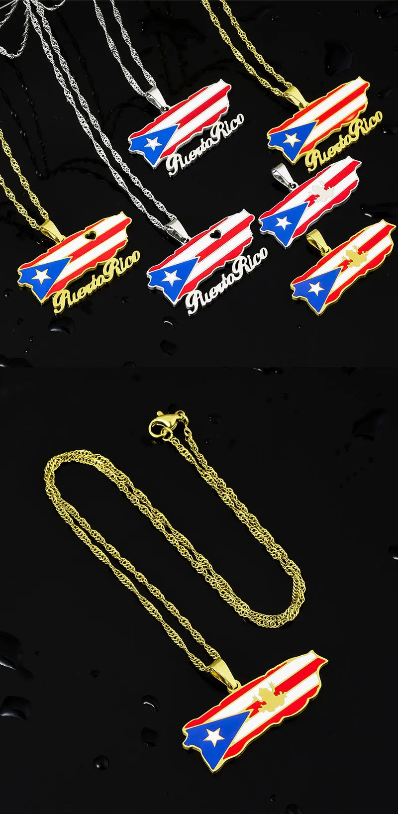 Wear Puerto to celebrate The Big Game 2026 and Bad Bunny in style — show your Puerto Rican pride with this beautiful flag necklace. Lightweight, durable, and polished for that beautiful shine, it’s the perfect game day souvenir, by SONYA