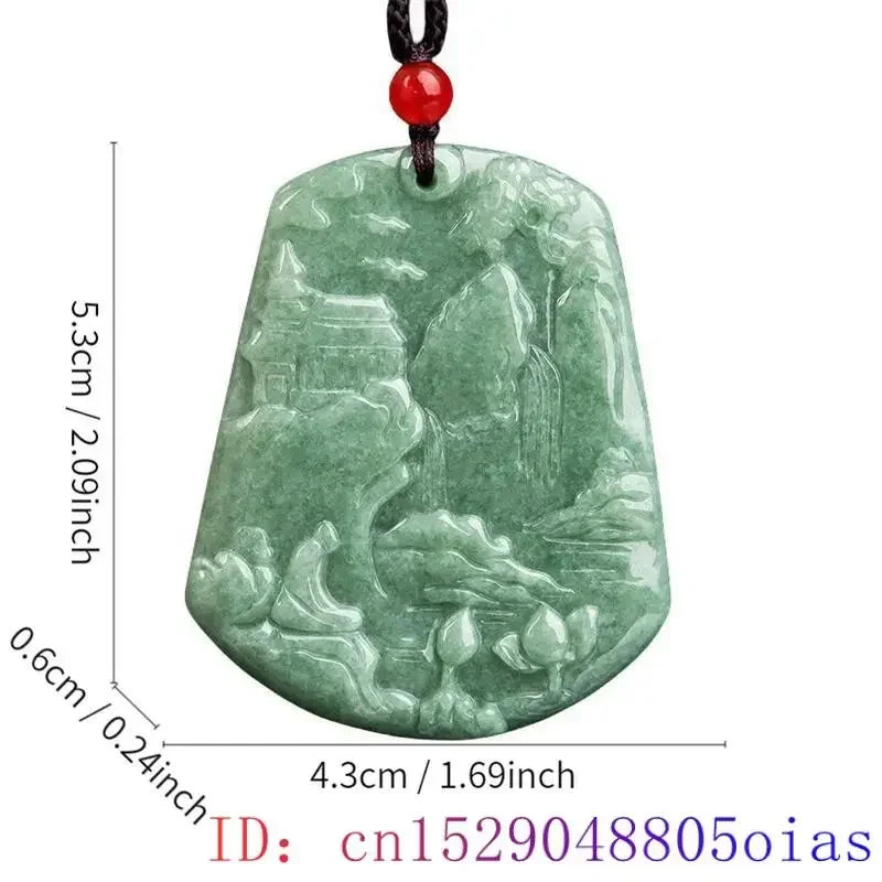 Green Burmese, Jade Amulet Necklace… Fine Jewelry Carved Gemstone, By MC