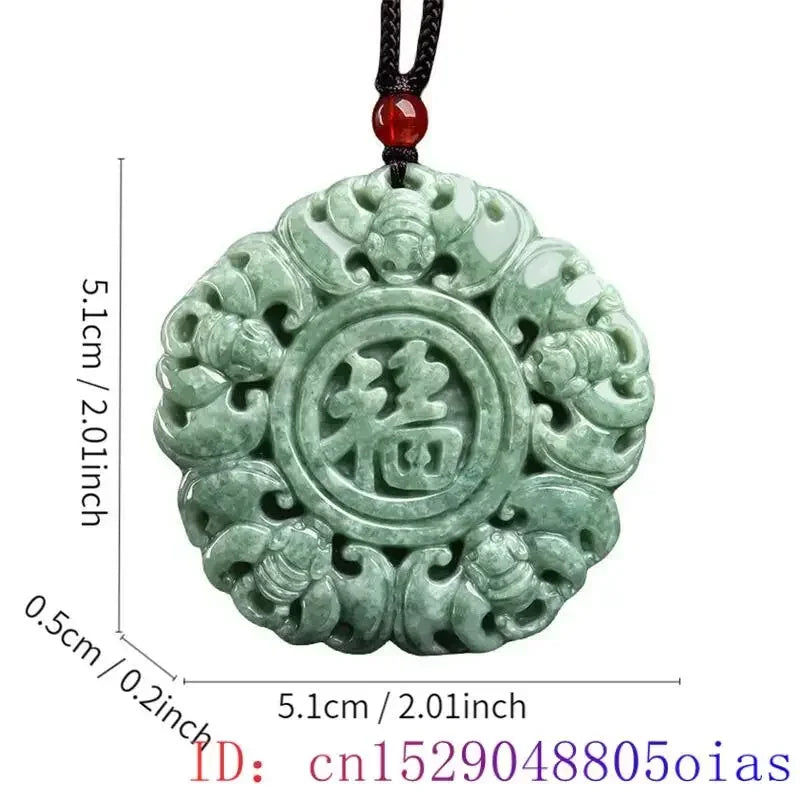 Green Burmese, Jade Amulet Necklace… Fine Jewelry Carved Gemstone, By MC