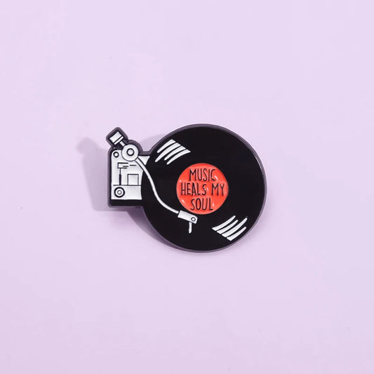 80’s Vintage, Retro, Vinyl Record Player Brooch…Unisex Jewelry Gift For Your Music Lover…Or You!