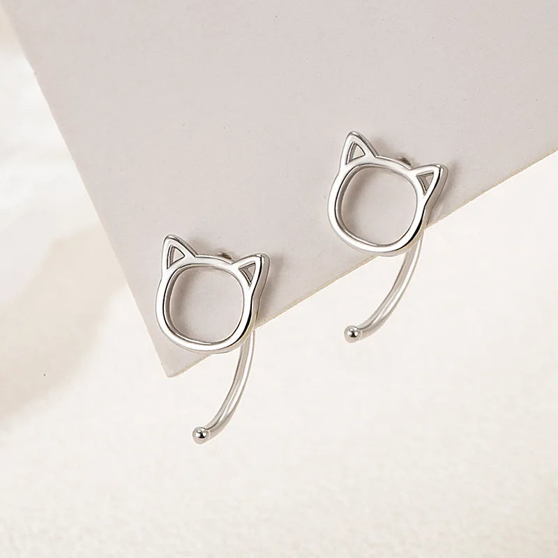 Avenneth Fashions, Simple Hollow Cute Cat Stud Earrings