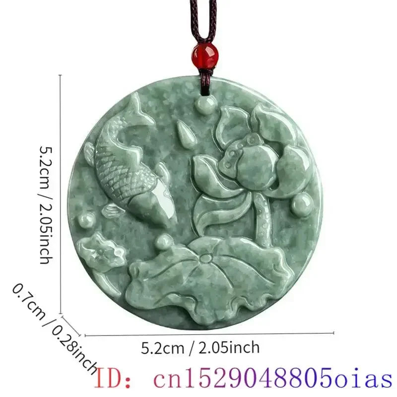 Green Burmese, Jade Amulet Necklace… Fine Jewelry Carved Gemstone, By MC