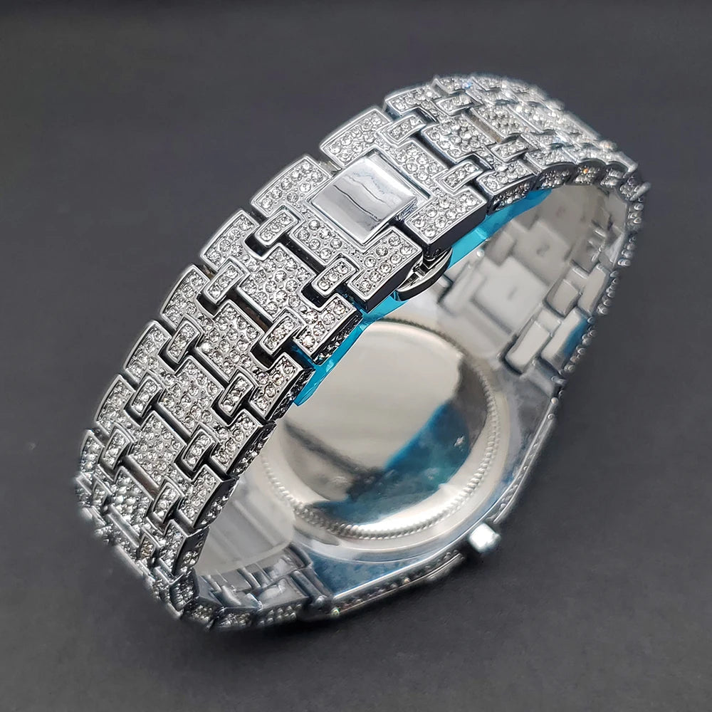 Octagonal Case Luxury Cubic Zirconia Men's Watch, By UNIGUET