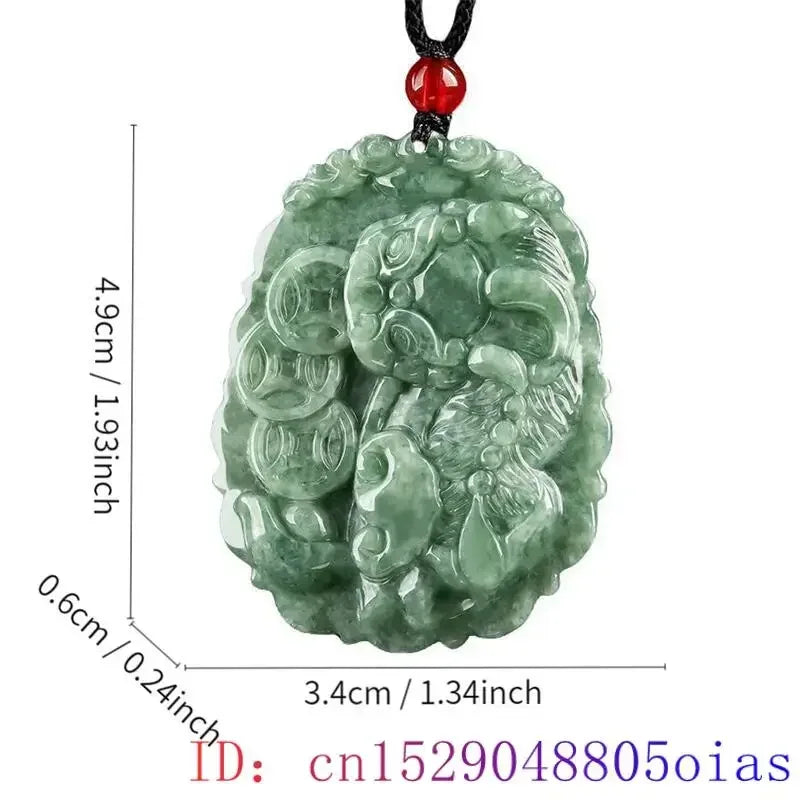 Green Burmese, Jade Amulet Necklace… Fine Jewelry Carved Gemstone, By MC